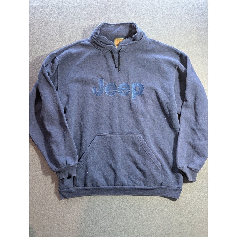Oat New York Vintage Jeep Embroidered Logo Navy No Tag Mens XL Hoodie USA Made